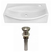 AMERICAN IMAGINATIONS 16.5-in. W Wall Mount White Vessel Set For 1 Hole Right Faucet AI-31558